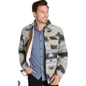JACH'S Men's Aztec Sherpa Lined Shirt Size L